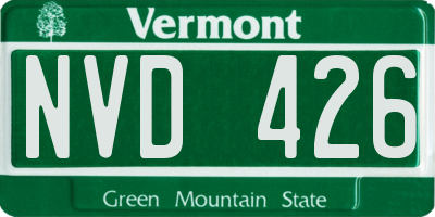 VT license plate NVD426