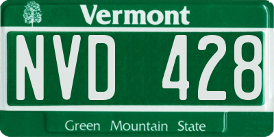 VT license plate NVD428