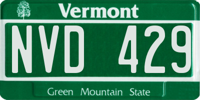 VT license plate NVD429