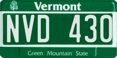 VT license plate NVD430
