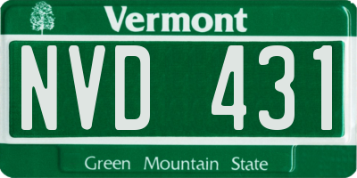 VT license plate NVD431