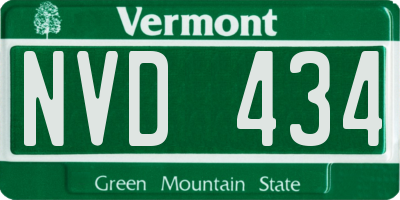 VT license plate NVD434