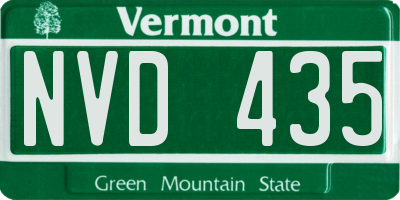 VT license plate NVD435
