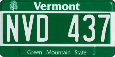 VT license plate NVD437