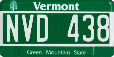 VT license plate NVD438