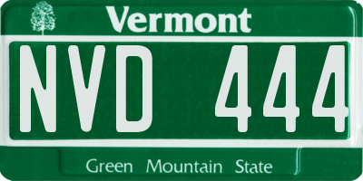 VT license plate NVD444