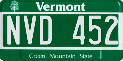 VT license plate NVD452