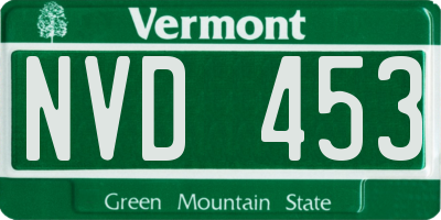 VT license plate NVD453