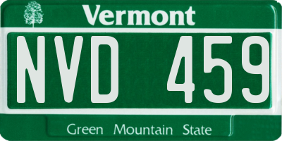VT license plate NVD459
