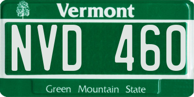 VT license plate NVD460