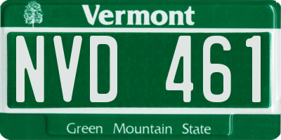 VT license plate NVD461