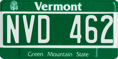 VT license plate NVD462