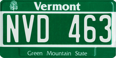 VT license plate NVD463