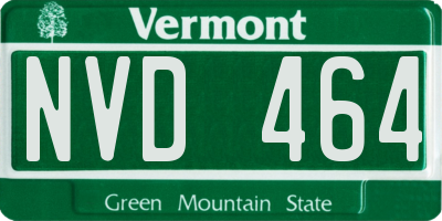 VT license plate NVD464