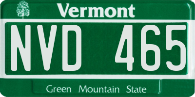 VT license plate NVD465