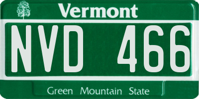 VT license plate NVD466