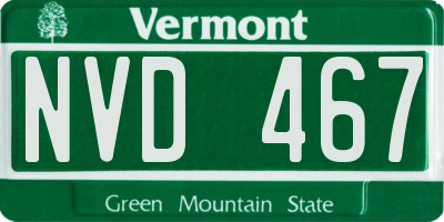 VT license plate NVD467