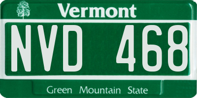 VT license plate NVD468