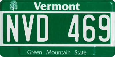VT license plate NVD469