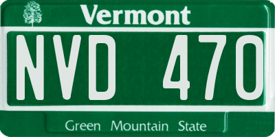 VT license plate NVD470
