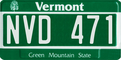 VT license plate NVD471