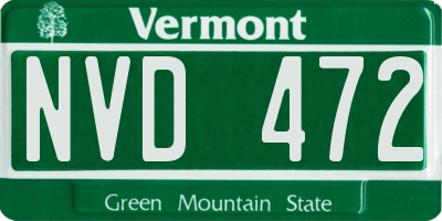 VT license plate NVD472