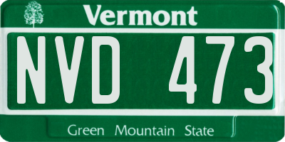 VT license plate NVD473