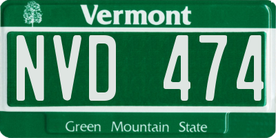 VT license plate NVD474