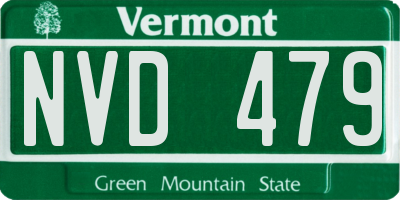 VT license plate NVD479