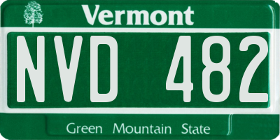 VT license plate NVD482