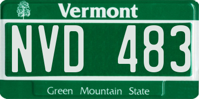 VT license plate NVD483