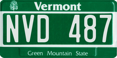 VT license plate NVD487
