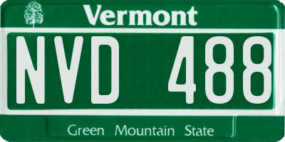 VT license plate NVD488