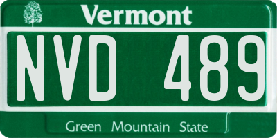 VT license plate NVD489