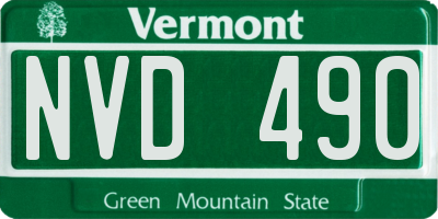 VT license plate NVD490