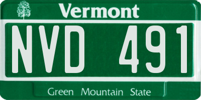 VT license plate NVD491