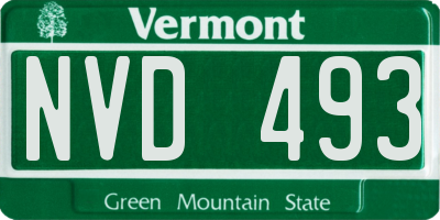 VT license plate NVD493