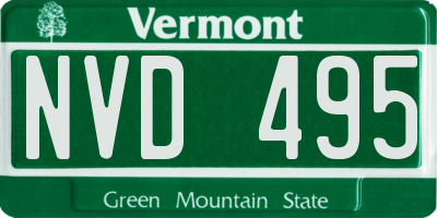 VT license plate NVD495