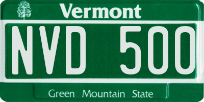 VT license plate NVD500