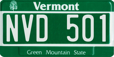 VT license plate NVD501