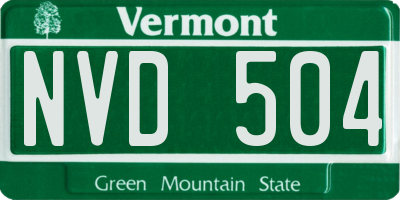 VT license plate NVD504