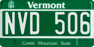 VT license plate NVD506