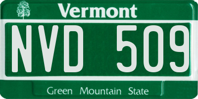 VT license plate NVD509