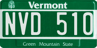 VT license plate NVD510