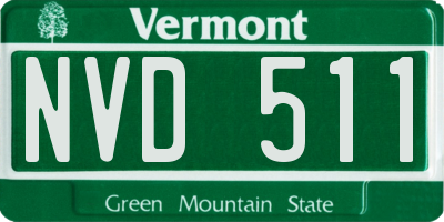 VT license plate NVD511