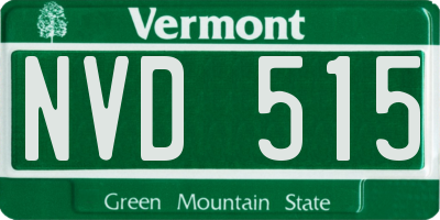 VT license plate NVD515
