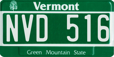 VT license plate NVD516