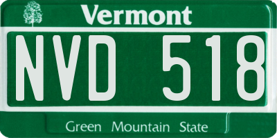 VT license plate NVD518