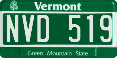 VT license plate NVD519