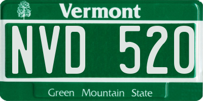 VT license plate NVD520